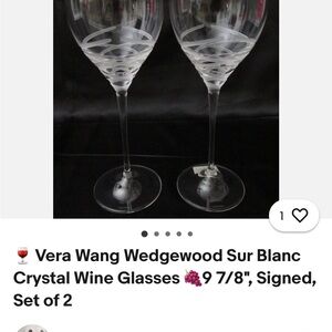Vera Wang Wedgewood Sur Blanc Crystal Glasses
